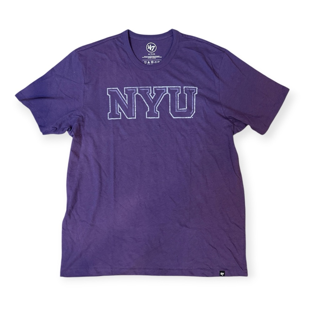 47 Brand NYU New York University Premier Franklin Tee Regent Purple Mens XL NEW